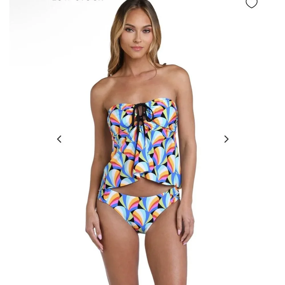 Sunshine 79 Hang Loose Bandeau Tankini Top Colorful Charm Ties Size 4 NEW - Picture 3 of 12